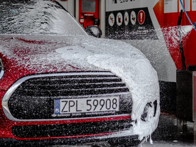 White LITE Foam active foam on a car body