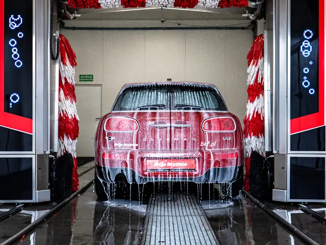 Car being pre-washed in a BKF rollover car wash