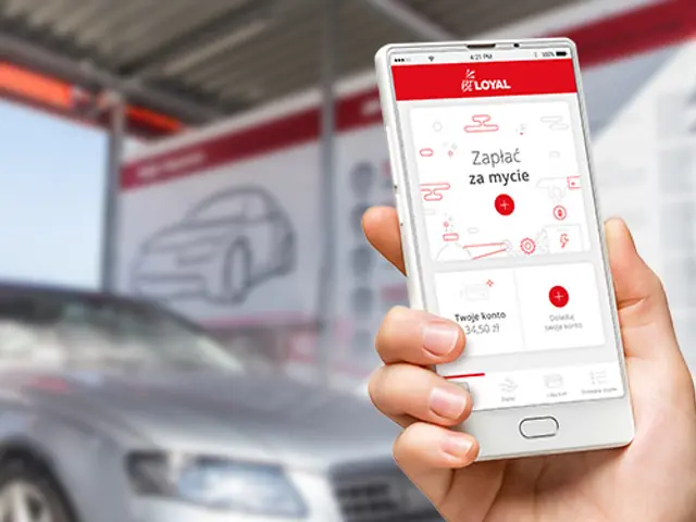 Paying for a car wash by phone with the BE LOYAL app