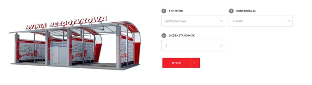 Car wash constructor on the BKF CarWash website – configuration with visualisation