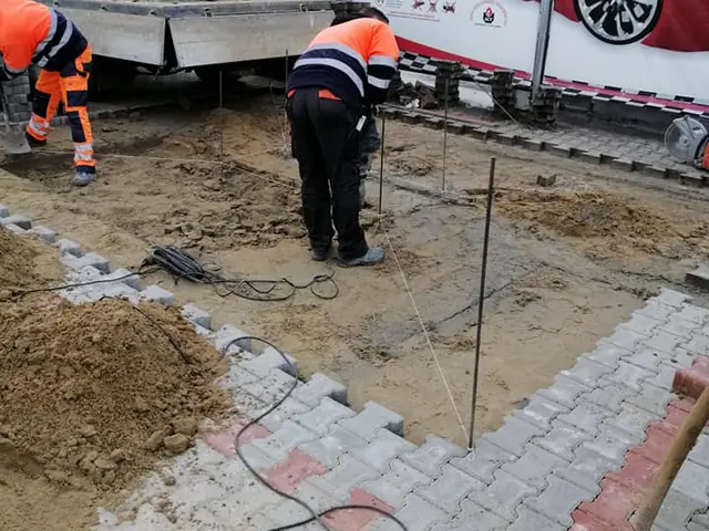 Construction work on an additional wash bay at a BKF car wash
