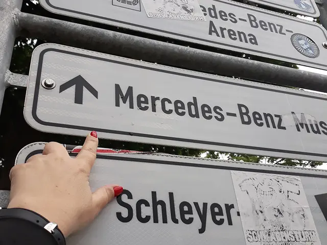 Historic cars in the Mercedes-Benz Museum in Stuttgart