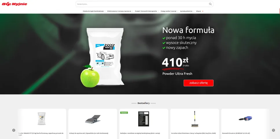Selection of car wash parts and chemicals available in the BKF online shop