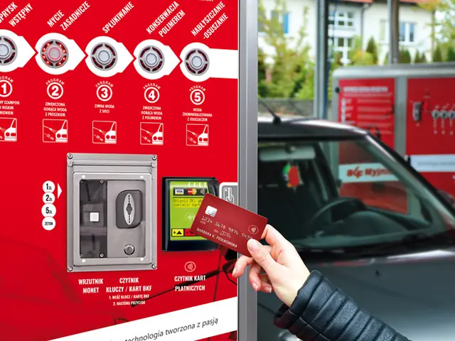 Cashless payment at a car wash payment terminal